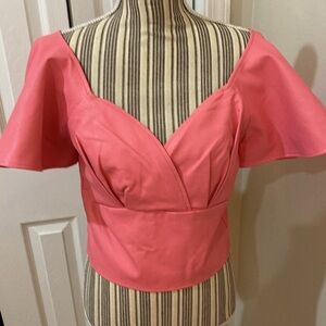 Vixen by Micheline Pitt Bad Girl babydoll crop top in vegan leather